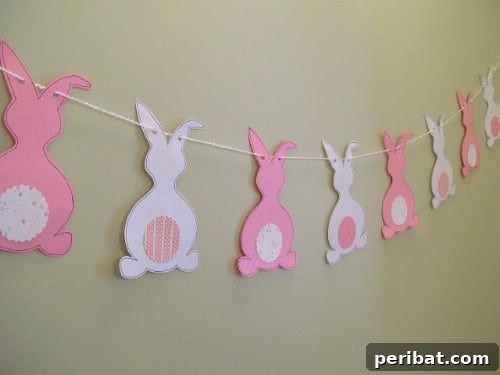 105 Creative DIY Easter Decor Ideas 57 Colorful Bunny Banner for Easter Party Decor