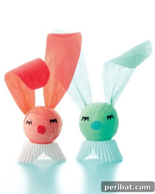 105 Creative DIY Easter Decor Ideas 62 Crepe Paper Bunnies with Hidden Surprises for Easter