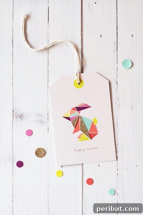 105 Creative DIY Easter Decor Ideas 64 Origami Easter Bunny Tags for Gifts and Decor