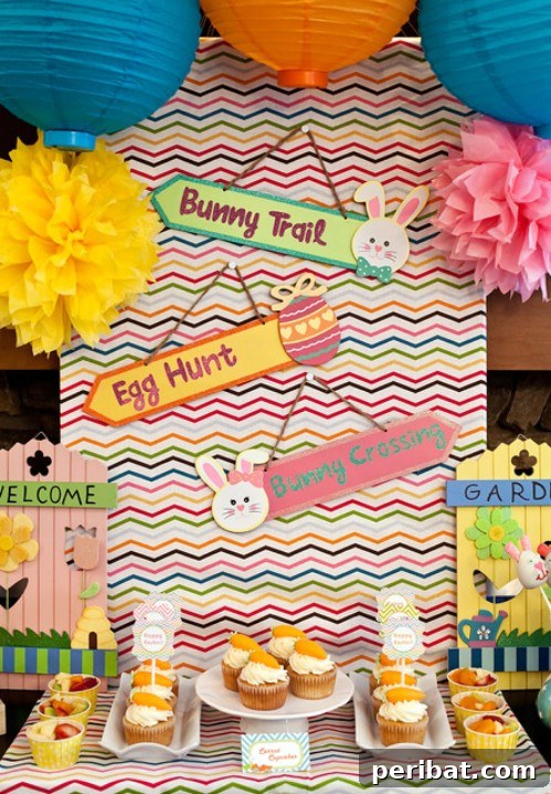 105 Creative DIY Easter Decor Ideas 68 Modern Chevron Party Decor for Easter Celebrations