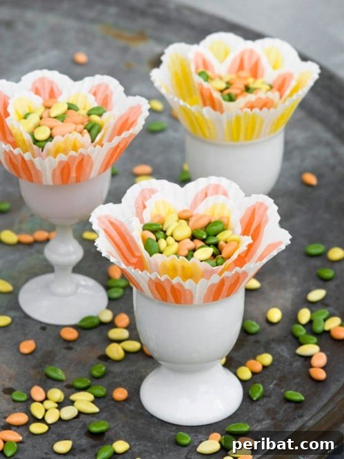 105 Creative DIY Easter Decor Ideas 95 Charming Flower Easter Cups for Candy Display