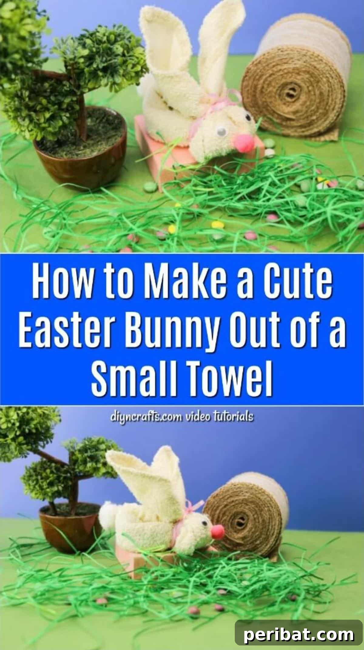 Sweet Towel Bunnies: An Easy Easter DIY 2 Transform an ordinary dishcloth into an adorable Easter bunny with this easy DIY craft tutorial. Perfect for Easter decor or a thoughtful handmade gift.