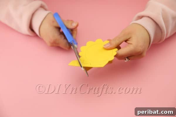 Foam Sheet Fun: Craft Your Own Easter Basket 15 Cutting out the decorative foam basket bottom
