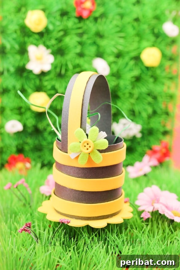 Another perspective of the charming foam Easter basket