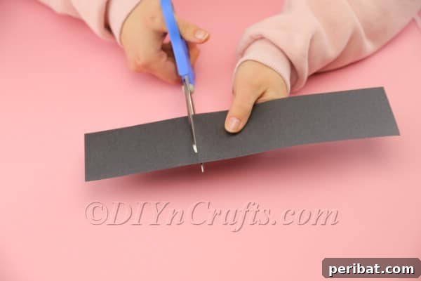 Adjusting the length of the foam strip for basket circumference