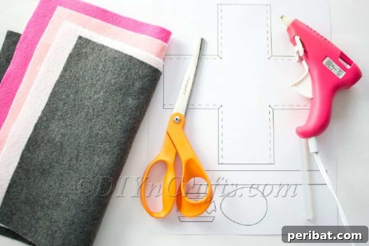 Make a No Sew Easter Basket Free Template Video Tutorial 4 Materials used for the no sew Easter basket project!