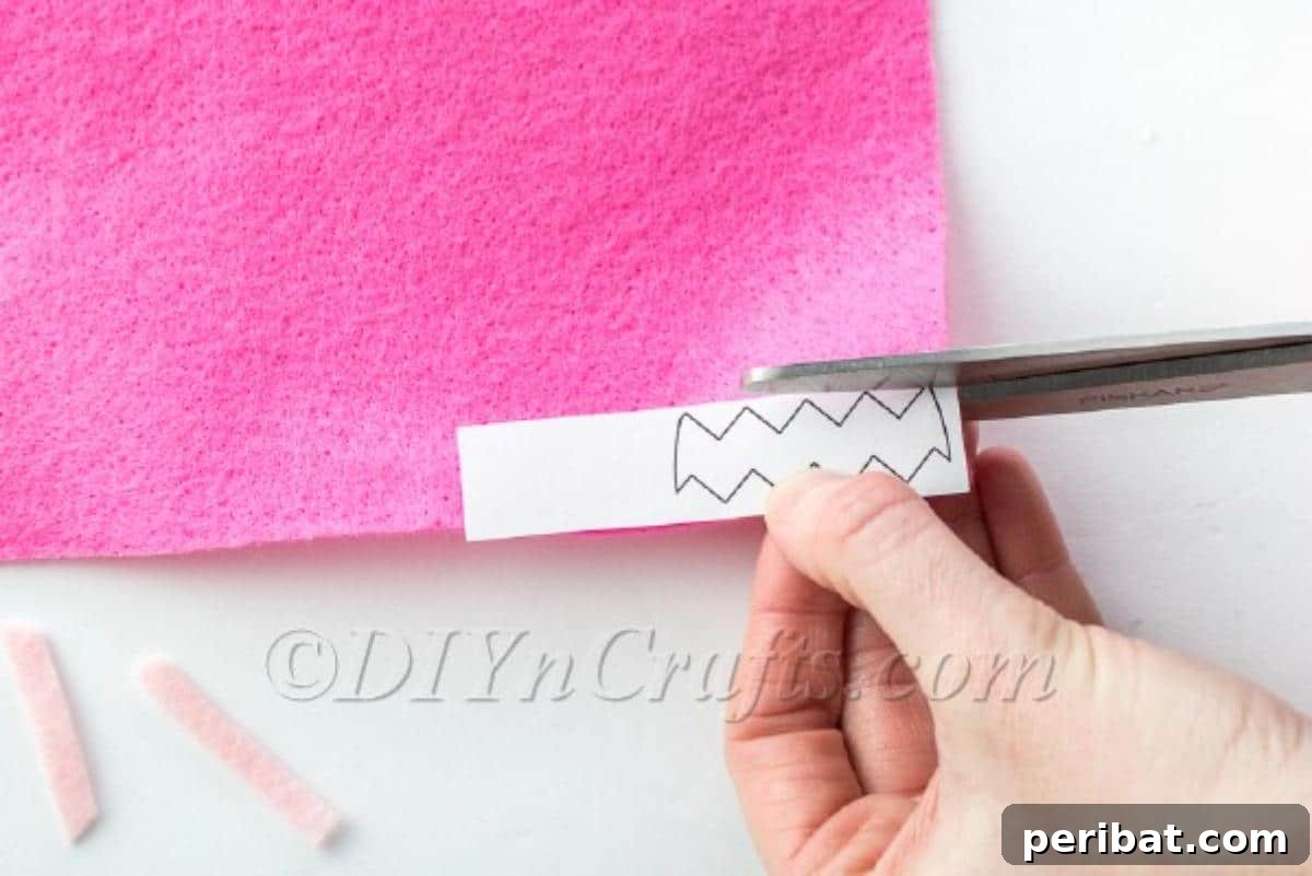 Make a No Sew Easter Basket Free Template Video Tutorial 6 Cutting the egg decoration using the printable template.