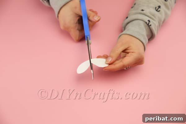 Hoppy Easter Egg Bunny Craft 16 Outer bunny ear shapes cut from white cardstock