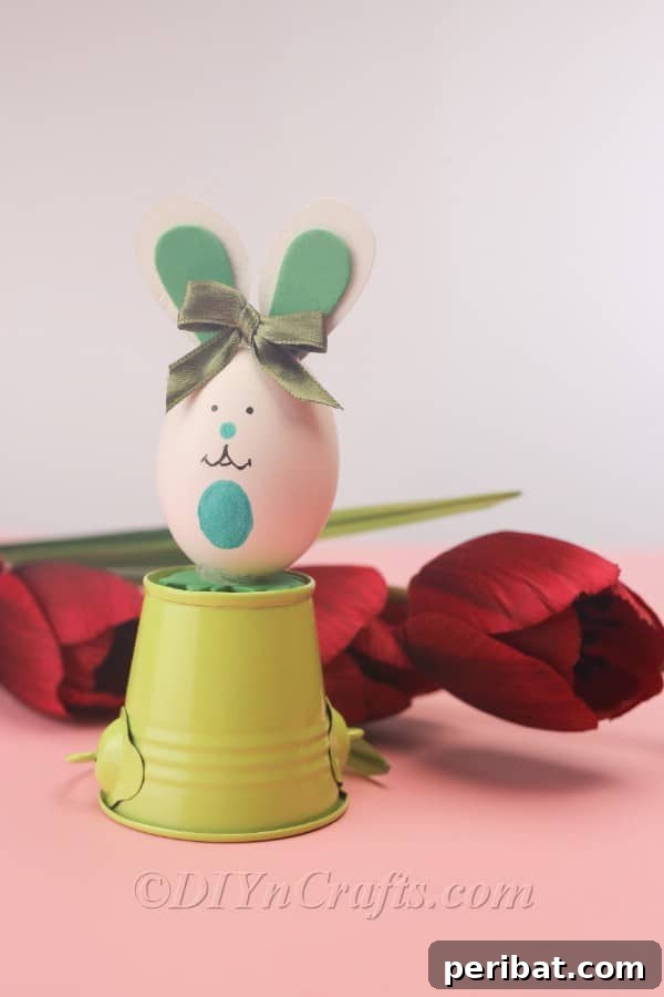 Hoppy Easter Egg Bunny Craft 23 Easter egg bunny with a finished bow decoration