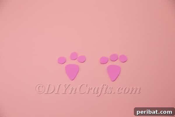 All pink foam pieces cut
