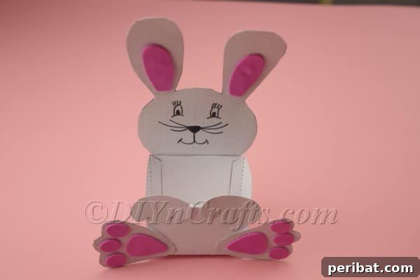 Finished bunny treat holder assembled