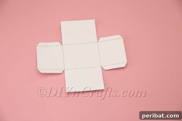 DIY Sweet Easter Bunny Treat Pouch Free Printable 8 Box template with dotted lines