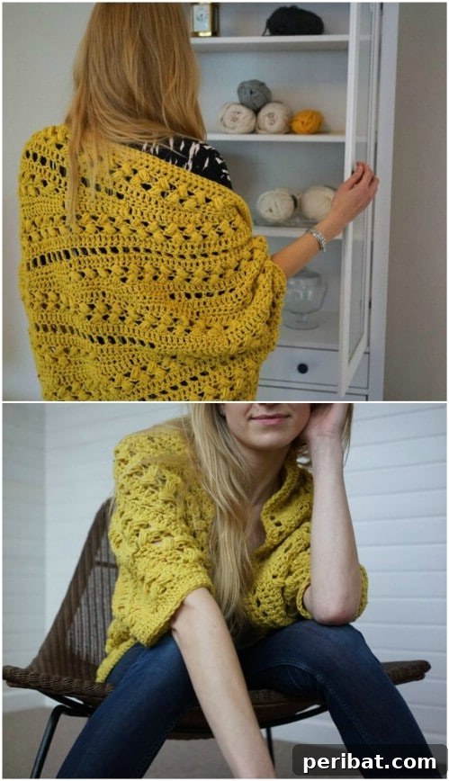 Gorgeous Crochet Slouch Cardigan with intricate puff stitch braids