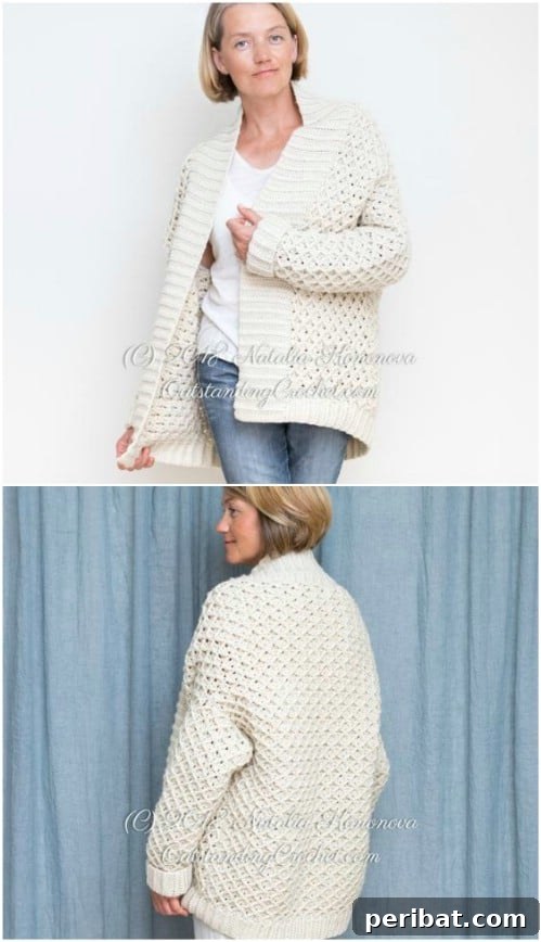 Heavy Diamond Cable Chunky Weight Cardigan, intricate and warm