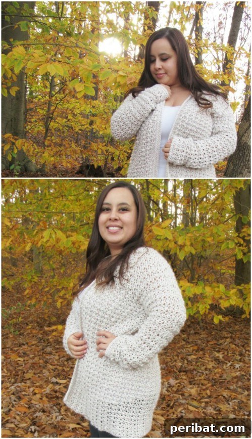 Basic Chunky Crocheted Cardigan, warm and easy for beginners