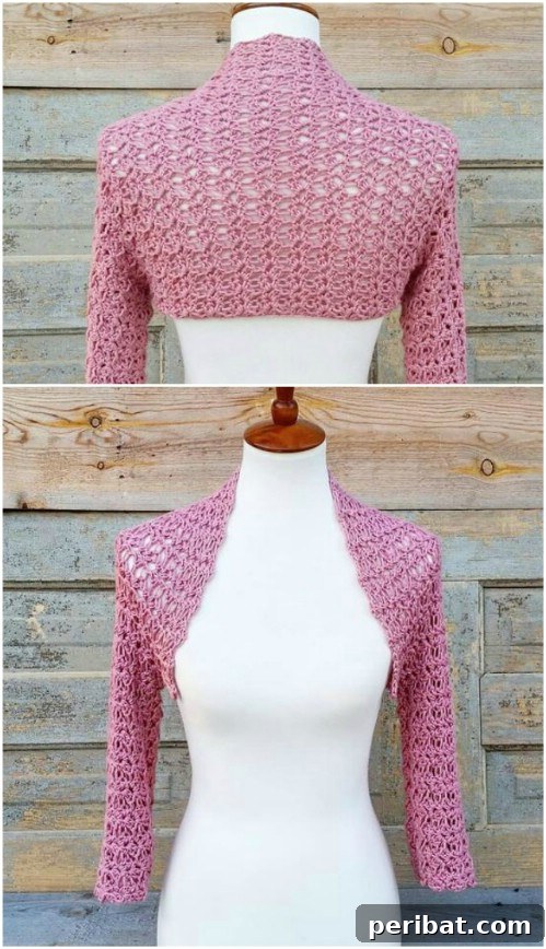 Delicate Crochet Shrug Pattern, a short and elegant design