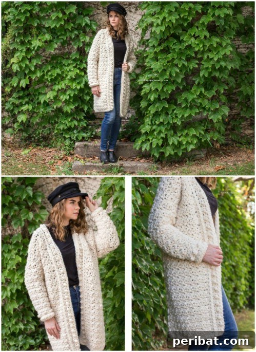 Bulky Winter Crochet Cardigan, warm and comfortable
