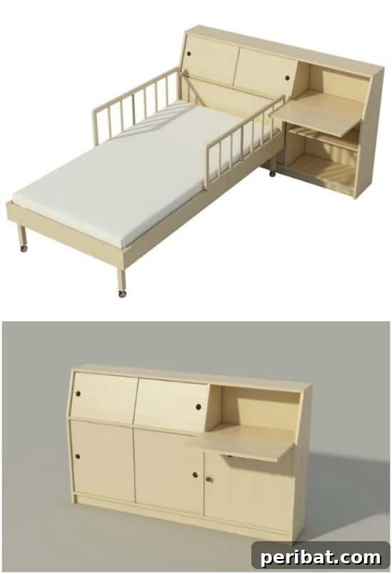 DIY Twin Bed Storage Headboard for Kids Rooms