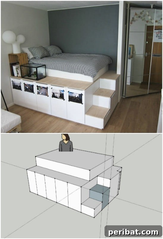 DIY Platform Bed With Storage Drawers