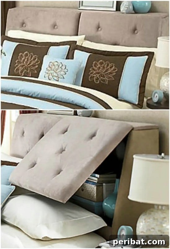 Elegant Hidden Storage Headboard for Master Bedrooms