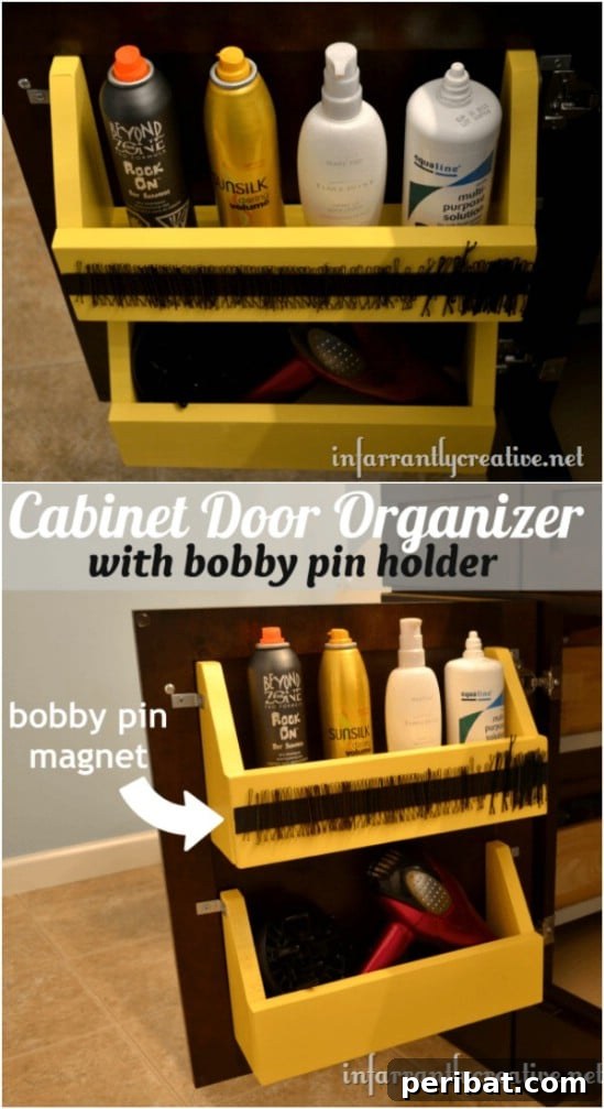 Bathroom Cabinet Door Storage with Magnetic Strip