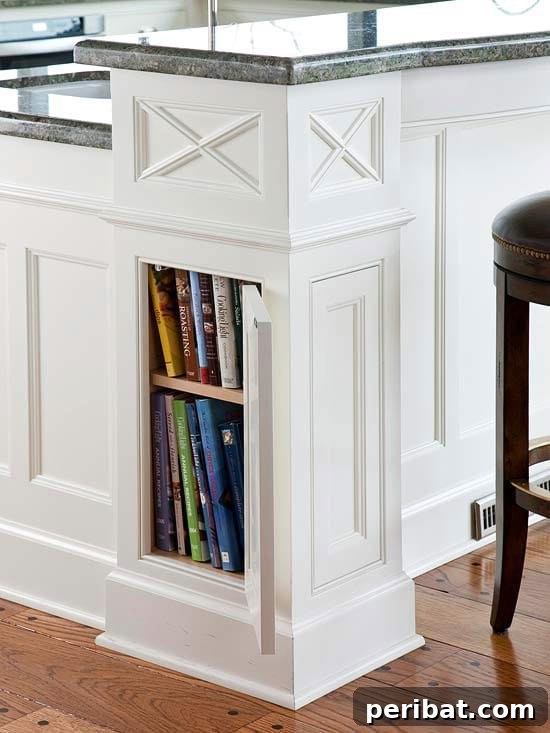 Hidden Kitchen Column Storage in Island or Wall
