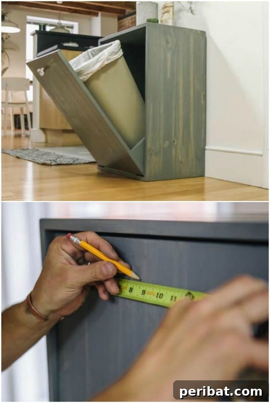 Hidden Kitchen Trash Can Storage Cabinet