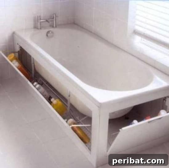 Hidden Bathtub Storage for Bathroom Organization