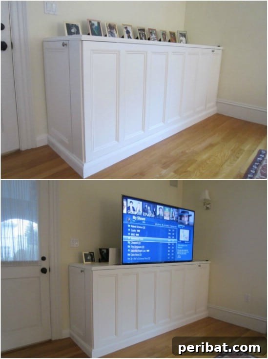 Easy DIY Hidden TV Cabinet with Lift Mechanism