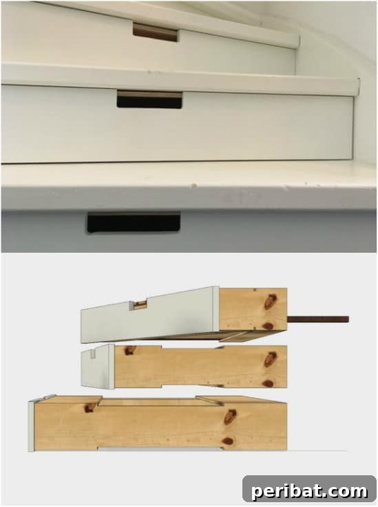 Hidden Staircase Drawers for Home Organization