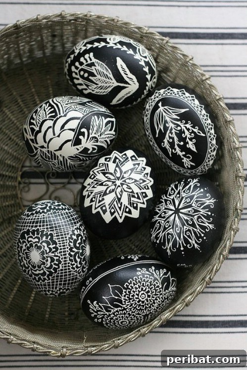 80 Captivating Easter Egg Art & Craft Ideas 10 Black and White Easter Eggs - 80 Creative and Fun Easter Egg Decorating and Craft Ideas
