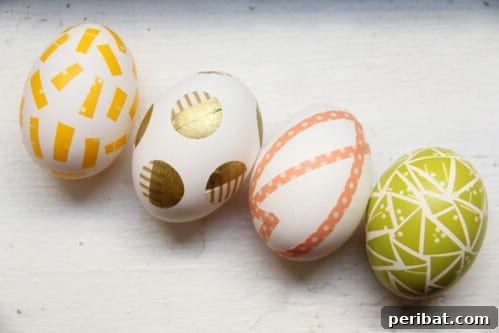 80 Captivating Easter Egg Art & Craft Ideas 11 Washi Tape Easter Eggs - 80 Creative and Fun Easter Egg Decorating and Craft Ideas