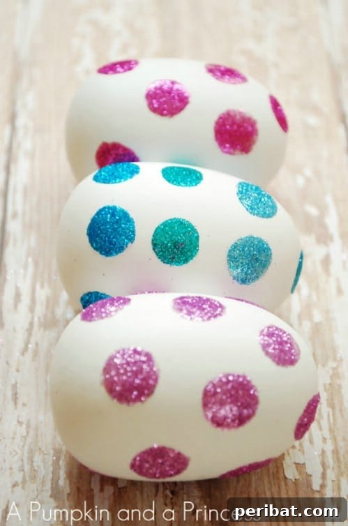 80 Captivating Easter Egg Art & Craft Ideas 19 Glitter Dot Easter Eggs - 80 Creative and Fun Easter Egg Decorating and Craft Ideas