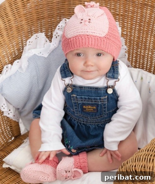 50 Irresistible Crochet Baby Projects to Craft Right Away 21 Cute Easter Themed Crochet Booties and Hat Set