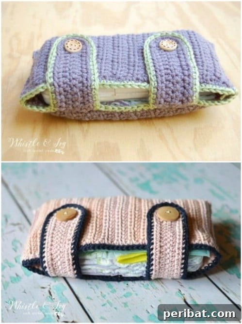 50 Irresistible Crochet Baby Projects to Craft Right Away 27 Crochet Diaper Pouch for Essentials