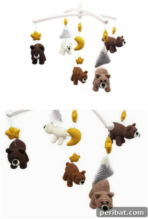 50 Irresistible Crochet Baby Projects to Craft Right Away 29 Rustic Animal Crib Mobile Crochet