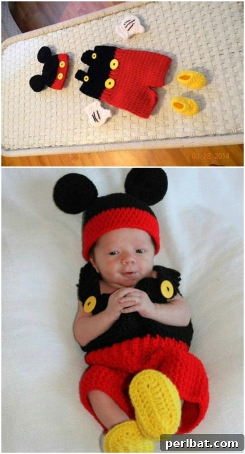 50 Irresistible Crochet Baby Projects to Craft Right Away 40 Adorable Mickey Mouse Crochet Set for Babies