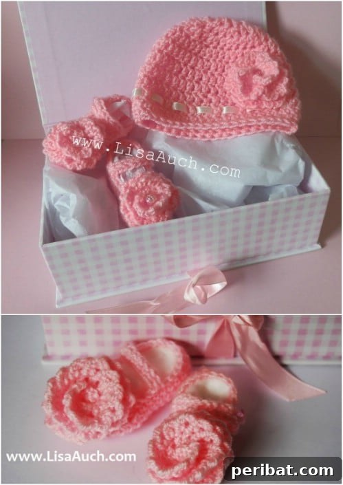 50 Irresistible Crochet Baby Projects to Craft Right Away 9 Newborn Crochet Hat, Booties, and Mary Jane Shoes