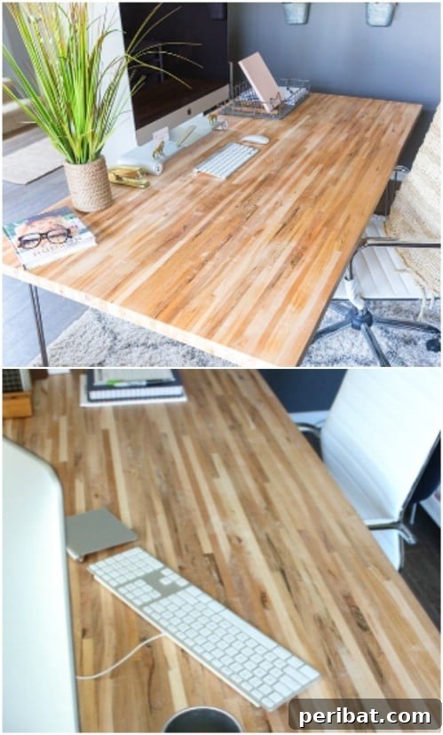 Easy DIY Butcher Block Desk