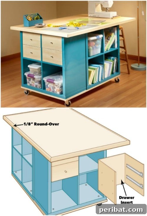 IKEA Hack Crafting Desk