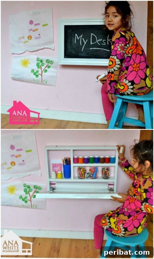 DIY Chalkboard Fold Up Desk