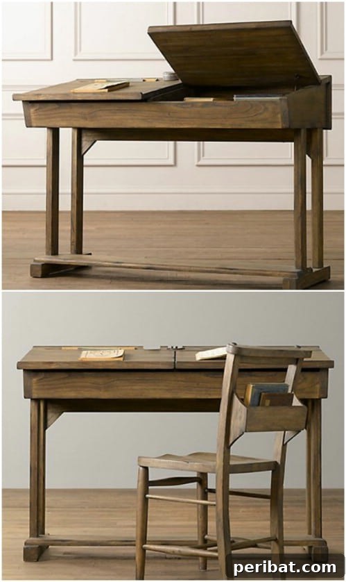 DIY Old Fashioned School Desk