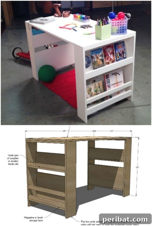 DIY Kids Storage Desk