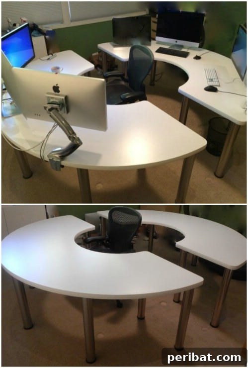 DIY Round Computer Desk