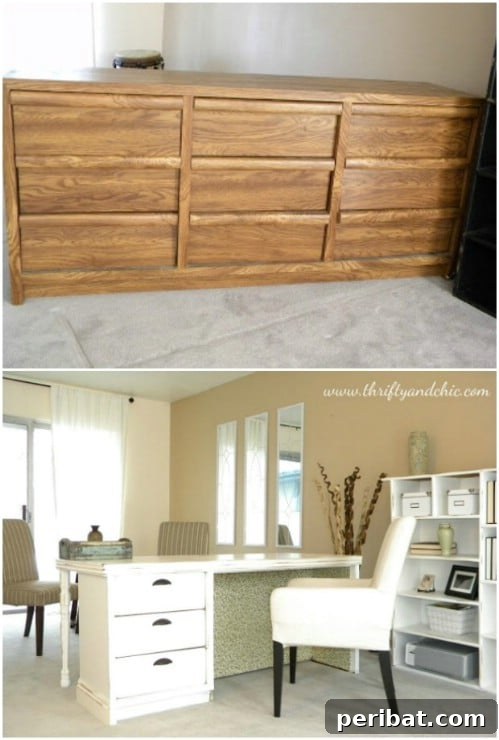 Repurposed Dresser Desk