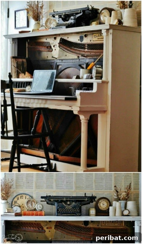 DIY Antique Piano Desk