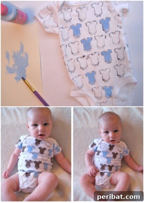 40 Sweet & Simple Baby Sewing Projects for Everyone 22 Simple Stamped Onesie