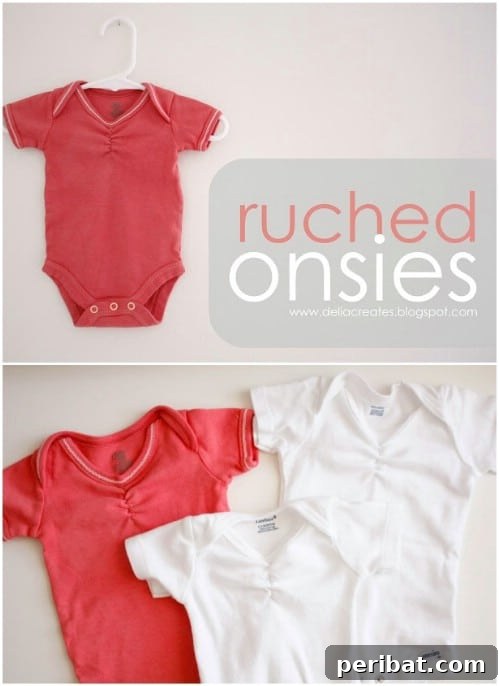 40 Sweet & Simple Baby Sewing Projects for Everyone 24 Simple DIY Ruched Onesie
