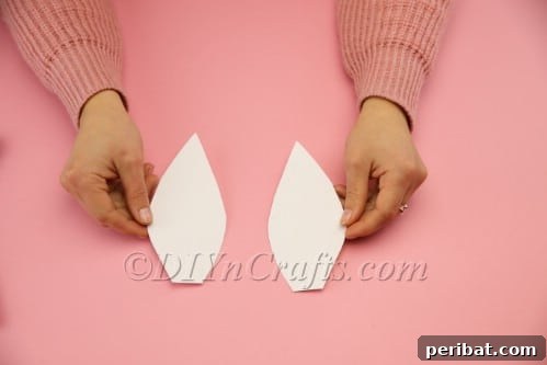 Step 5: White bunny ears cut out