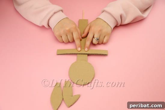 Hoppy Cardboard Easter Bunny Creation 8 All body parts glued together